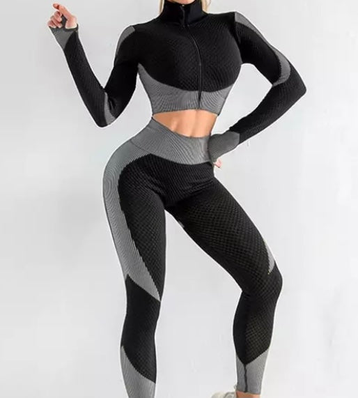 THE "BLURRED LINES" 2 PIECE SET - BLACK/ GREY