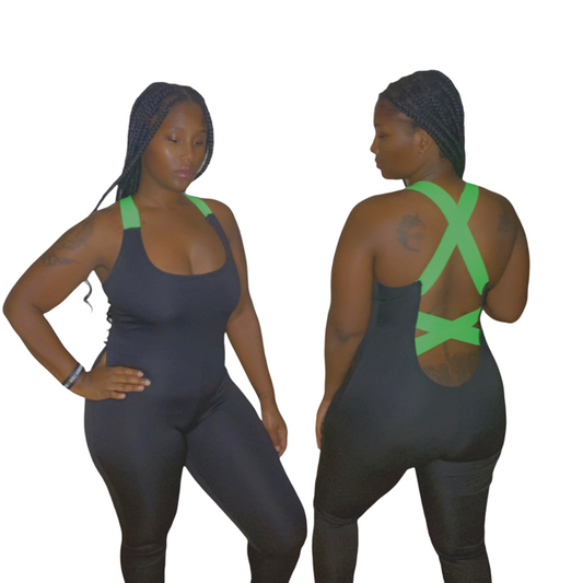 THE "RACER BACK" JUMPSUIT - GREEN