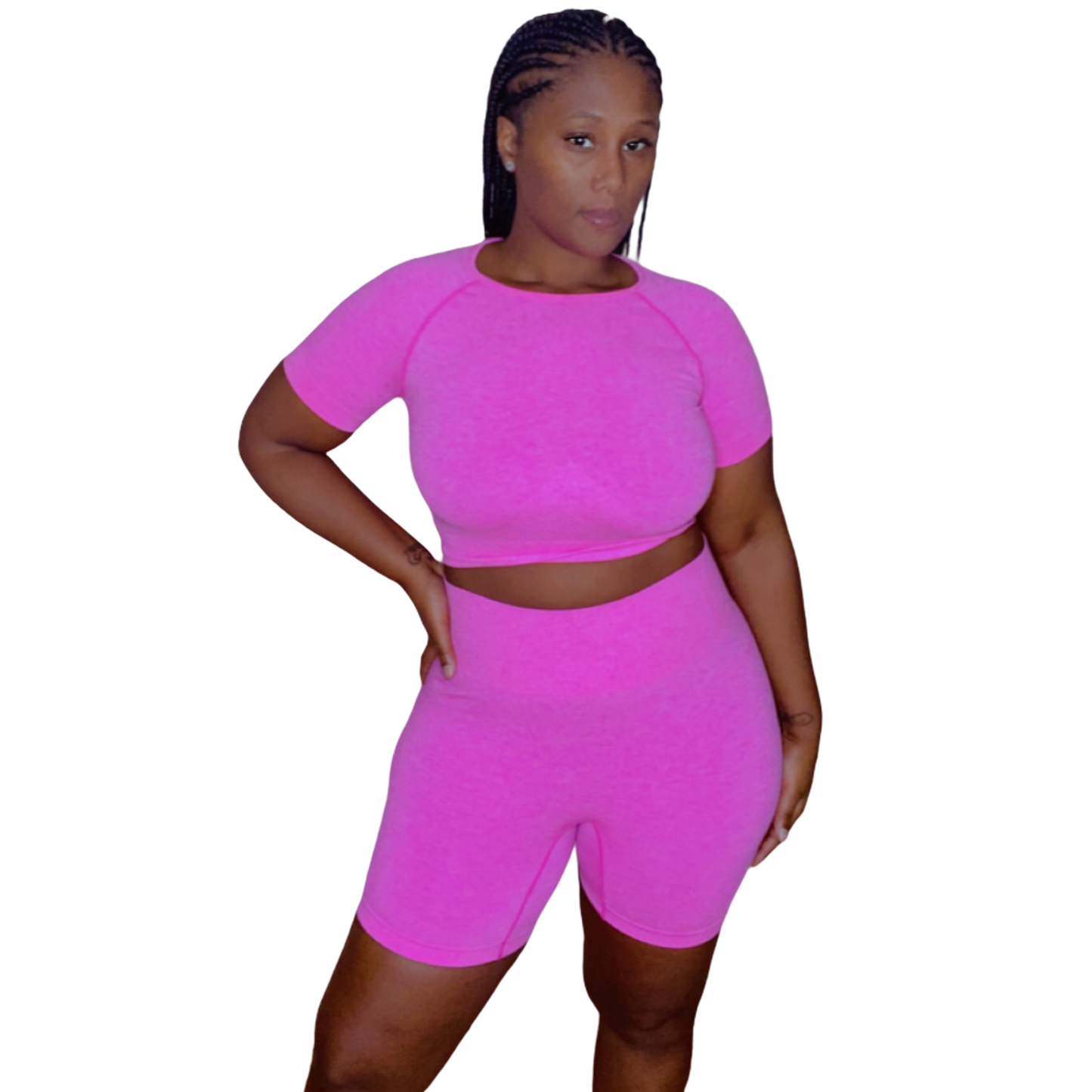 THE "BUBBLE GUM" 2 PIECE SHORT SET