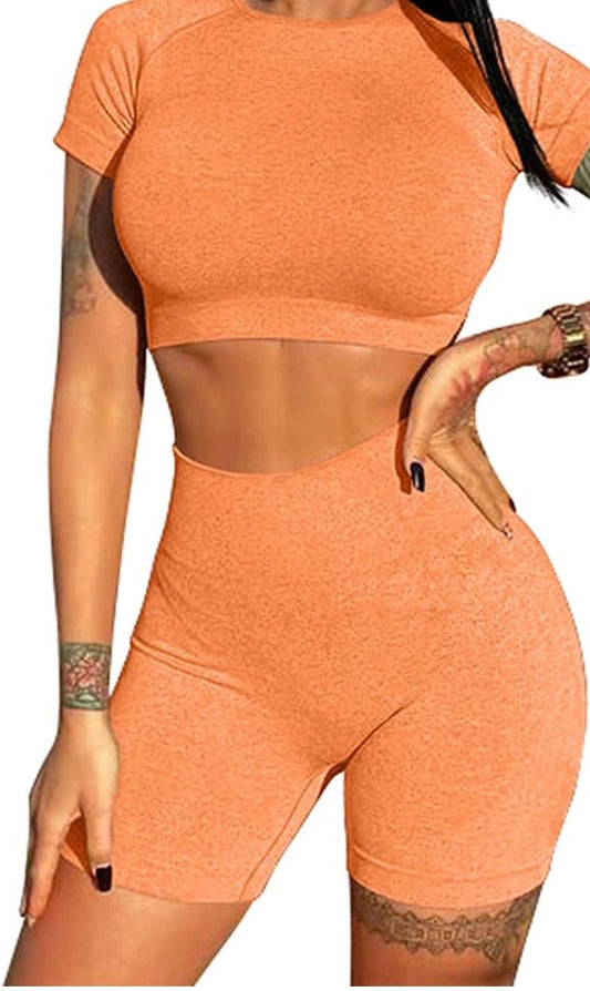 ORANGE CRUSH 2 PIECE SHORT SET